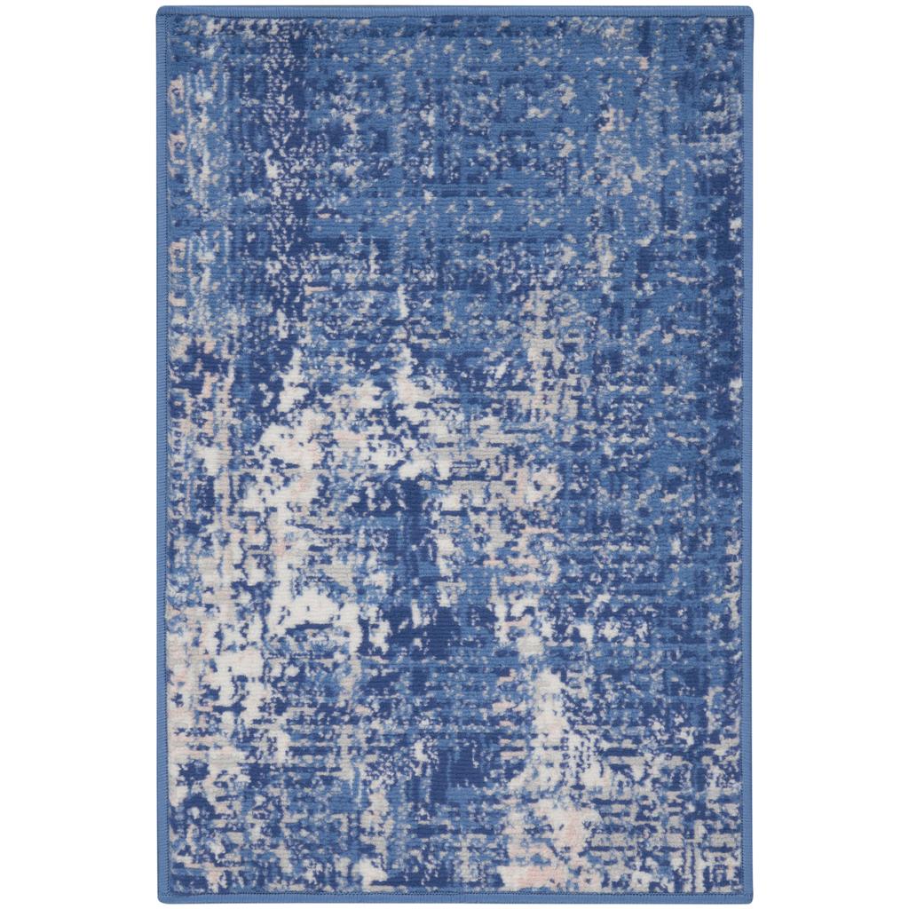 Nourison Home Whimsicle WHS08 Blue Ivory Indoor Rectangle Area Rug - Modern Power Loomed Machine Made Low Pile