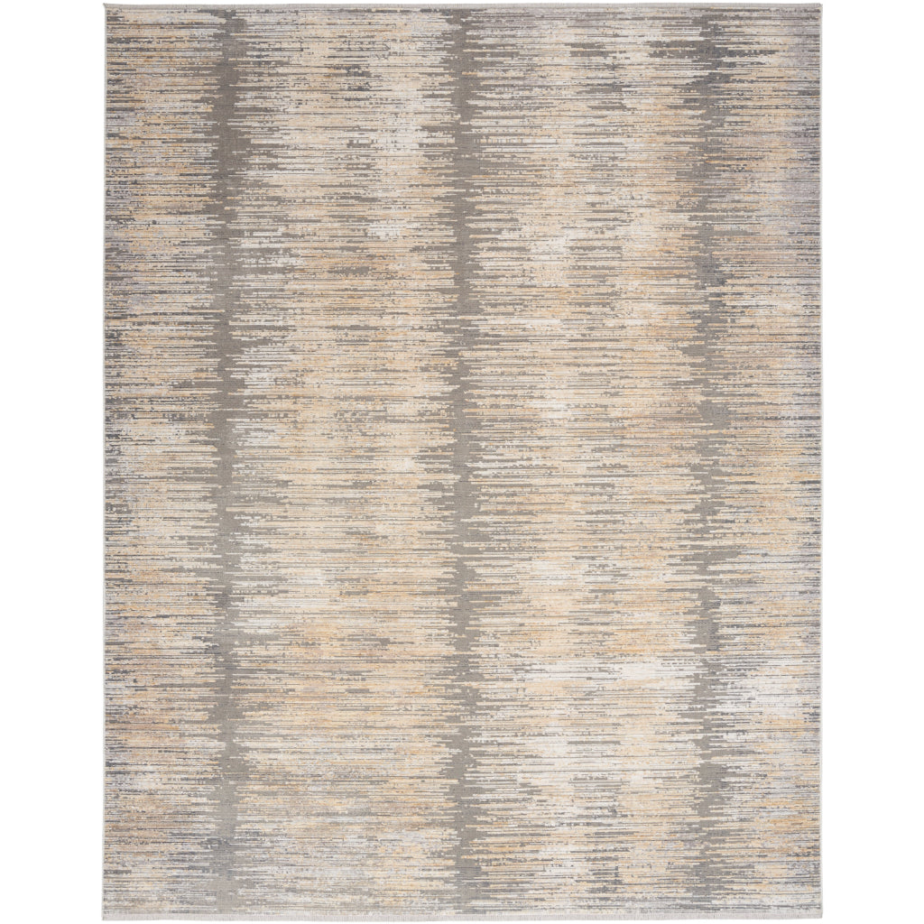 Nourison Home Abstract Hues ABH03 Multicolor Rectangle Area Rug - Power Loomed Indoor Abstract Design Rug with Gray-Gold Accent-