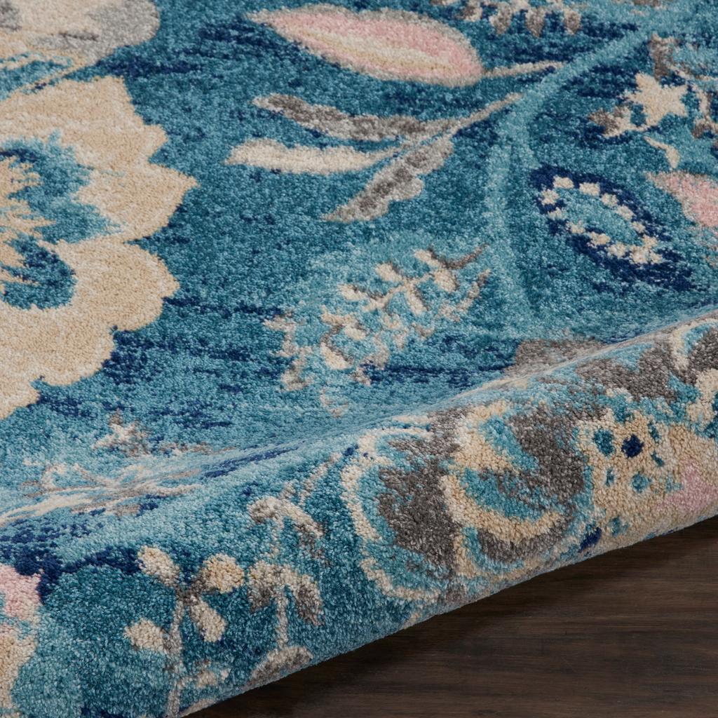 Nourison Home Tranquil TRA02 Turquoise Indoor Rectangle Area Rug - Vintage Power Loomed Machine Made Medium Pile