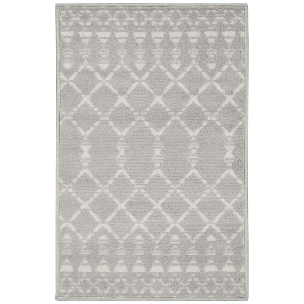 Nourison Home Whimsicle WHS02 Grey Indoor Rectangle Area Rug - Bohemian Power Loomed Machine Made Low Pile