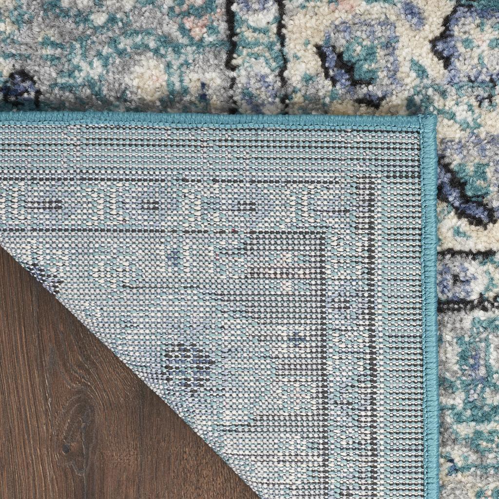 Nourison Home Passion PSN03 Turquoise Grey Indoor Runner - Bohemian Power Loomed Machine Made Medium Pile