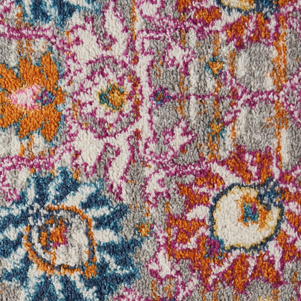 Nourison Home Passion PSN01 Pink and Grey Silver Indoor Runner - Bohemian Power Loomed Machine Made Medium Pile