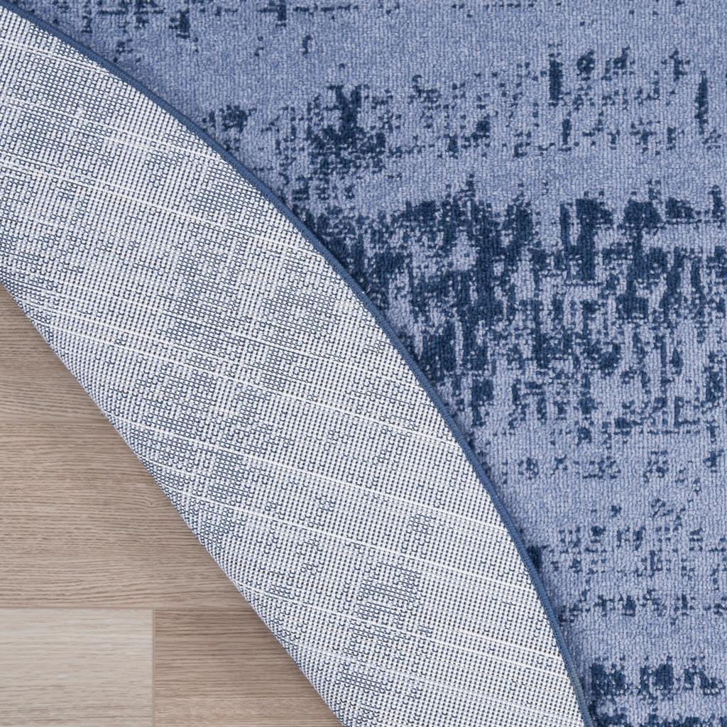 Nourison Home Nourison Essentials NRE03 Denim Indoor/Outdoor Round Area Rug - Modern Power Loomed Machine Made Low Pile