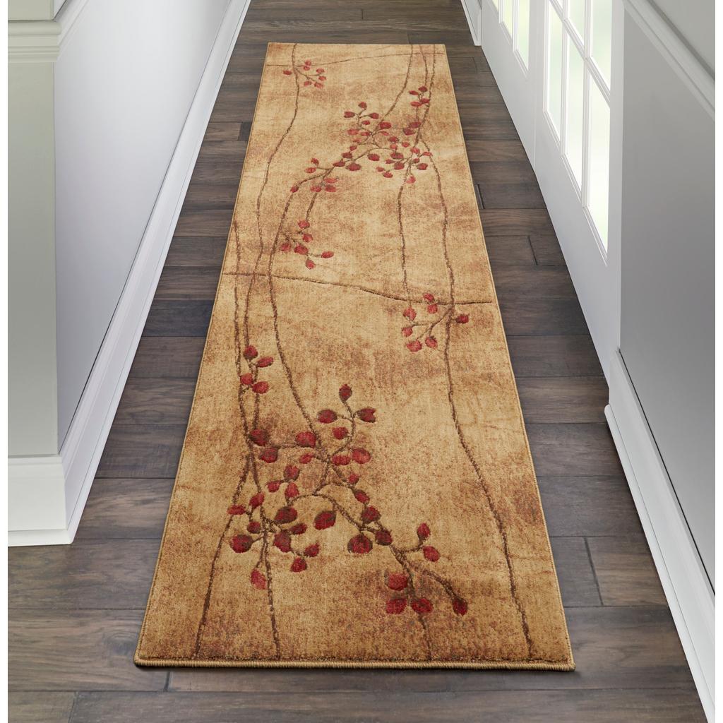 Nourison Home Somerset ST74 Latte Indoor Runner - Rustic Power Loomed Machine Made Medium Pile
