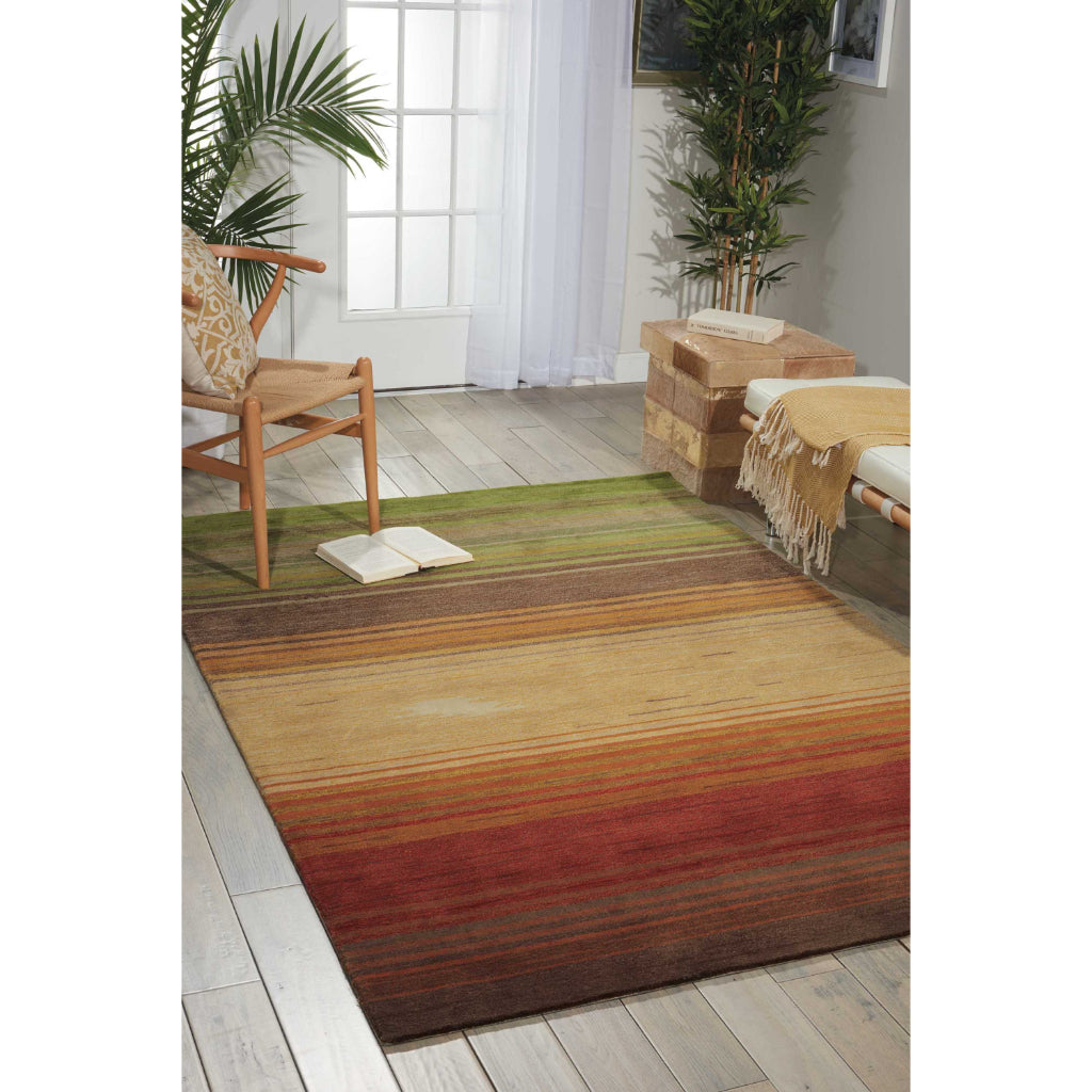 Nourison Home Contour CON15 Harvest Indoor Rectangle Area Rug - Tufted Medium Pile Stripe Living Room Rug-