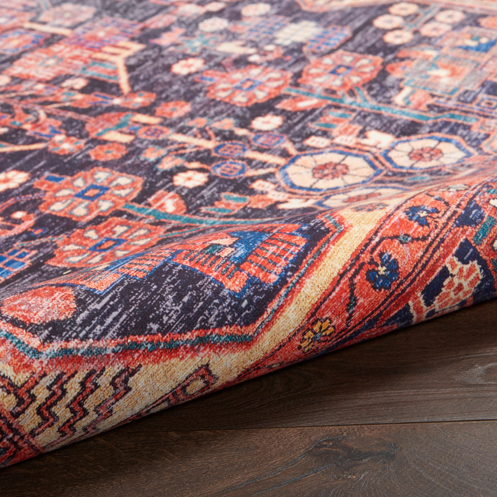 Nourison Home Fulton FUL04 Multicolor Indoor Runner - Vintage Style Flatweave Low Pile Hallway Runner with Shades of Red