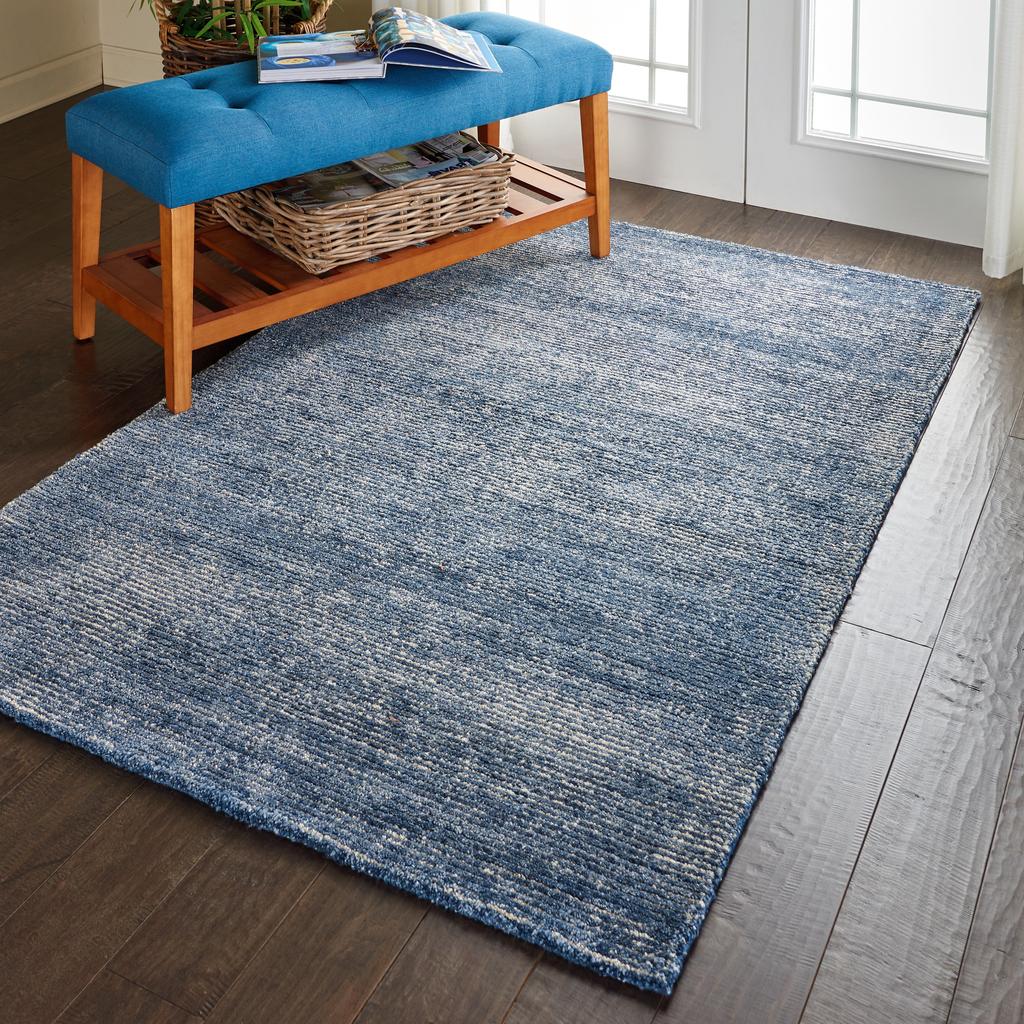 Nourison Home Weston WES01 Blue Indoor Rectangle Area Rug - Modern Tufted Handmade Medium Pile