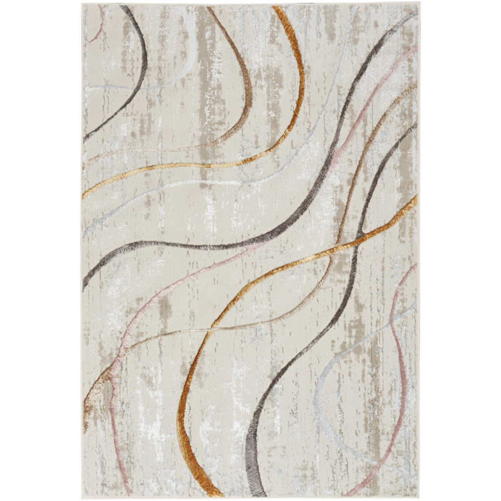 Nourison Home Glam GLM01 Multicolor Indoor Rectangle Area Rug - Low Pile Rug with Contemporary Design