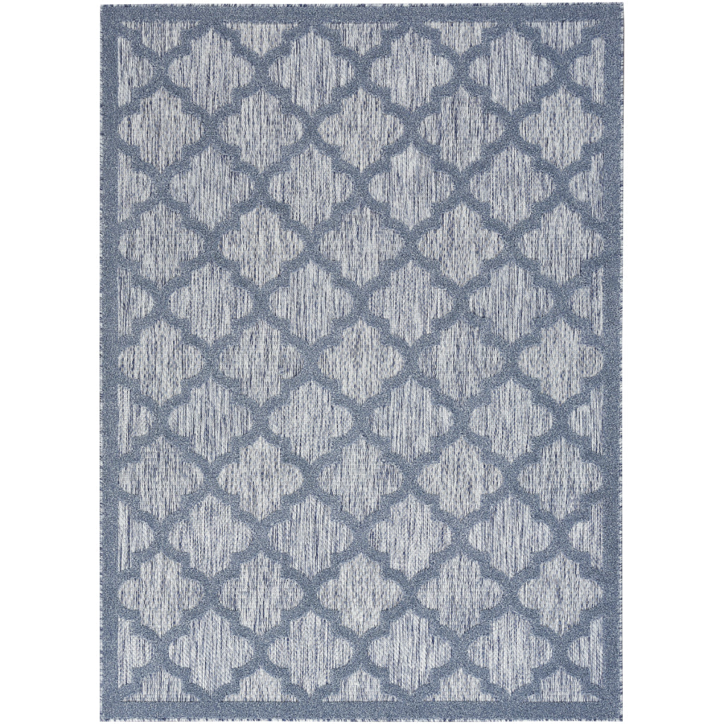 Nourison Home Easy Care NES01 Blue Indoor / Outdoor Rectangle Rug - Modern Style Flatweave Low Pile Rug-