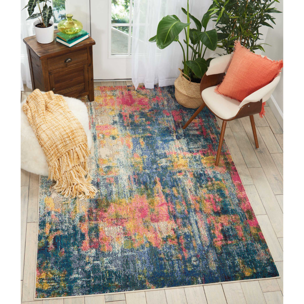 Nourison Home Celestial CES09 Multicolor Rectangle Indoor Area Rug - Power Loomed Modern Abstract Medium Pile Rug-