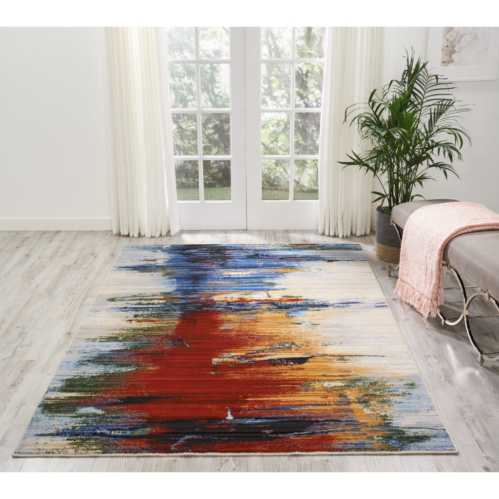 Nourison Home Chroma CRM05 Multicolor Rectangle Indoor Area Rug - Modern Style Loom-Woven Medium Pile Rug-