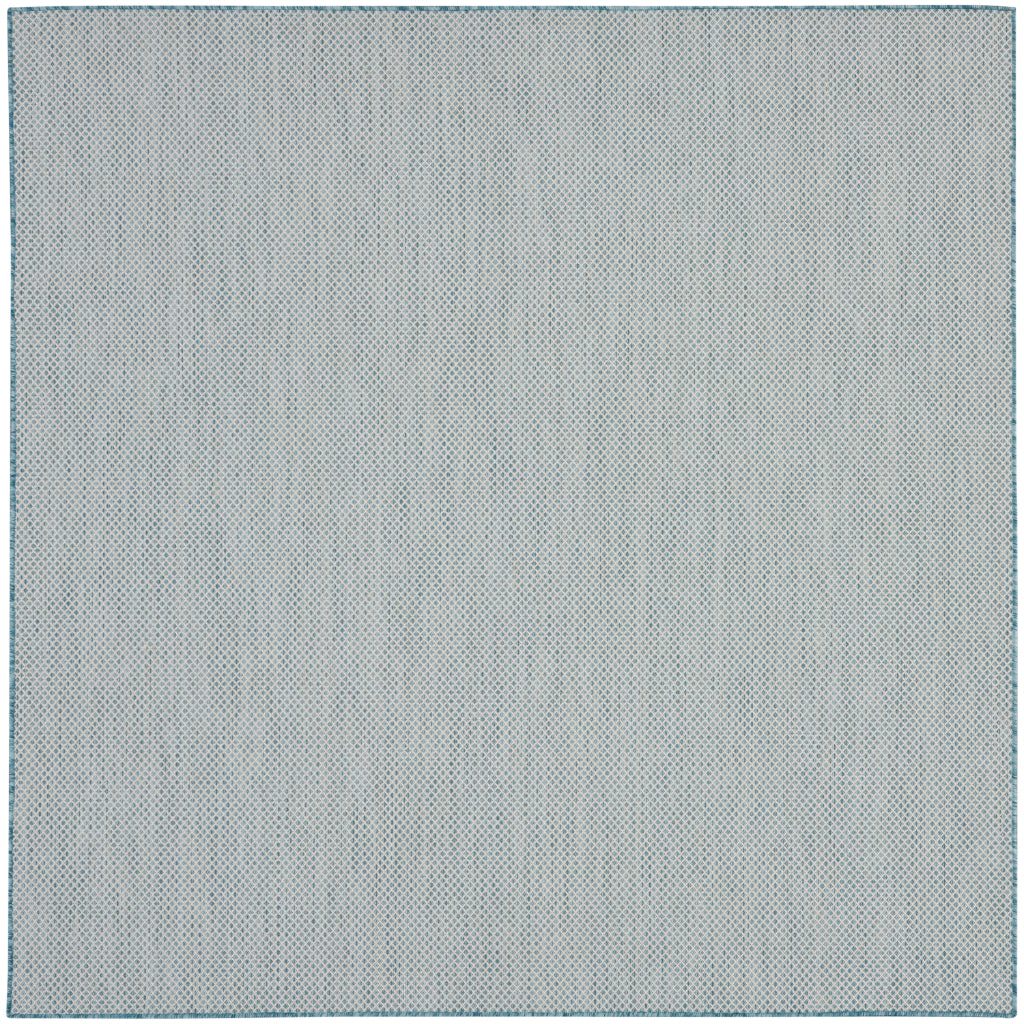 Nourison Home Courtyard COU01 Light Blue Indoor / Outdoor Square Rug - Modern Style Power Loomed Low Pile Rug-