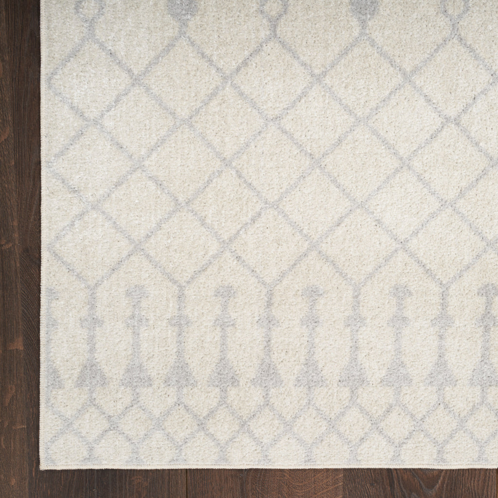 Nourison Home Astra ASW10 Light Gray Machine Washable Power Loomed Runner - Elegant Indoor Bohemian Runner