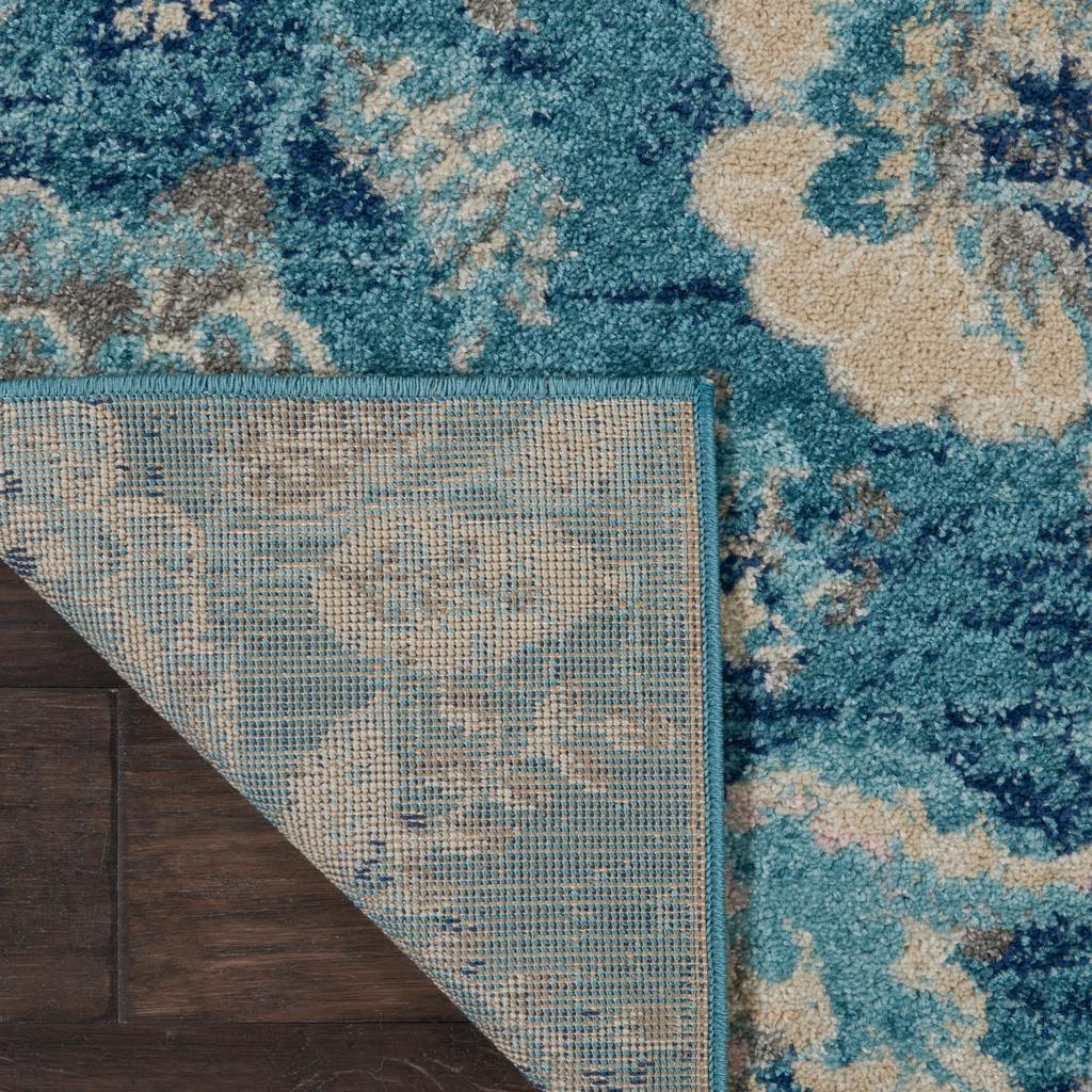 Nourison Home Tranquil TRA02 Turquoise Indoor Runner - Vintage Power Loomed Machine Made Medium Pile
