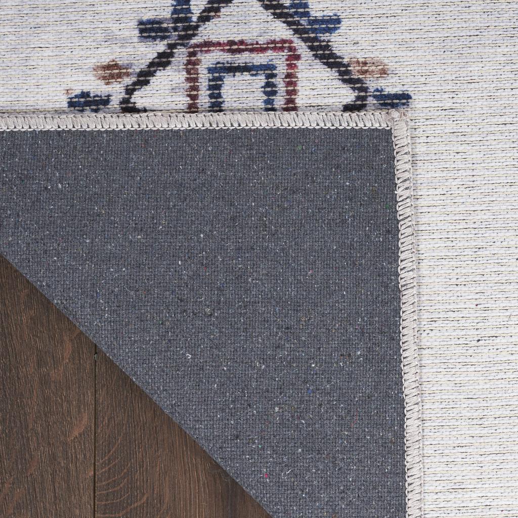 Nourison Home New Concept Washables SR108 Ivory Multicolor Indoor Rectangle Area Rug - Bohemian Machine Woven Machine Made Low Pile