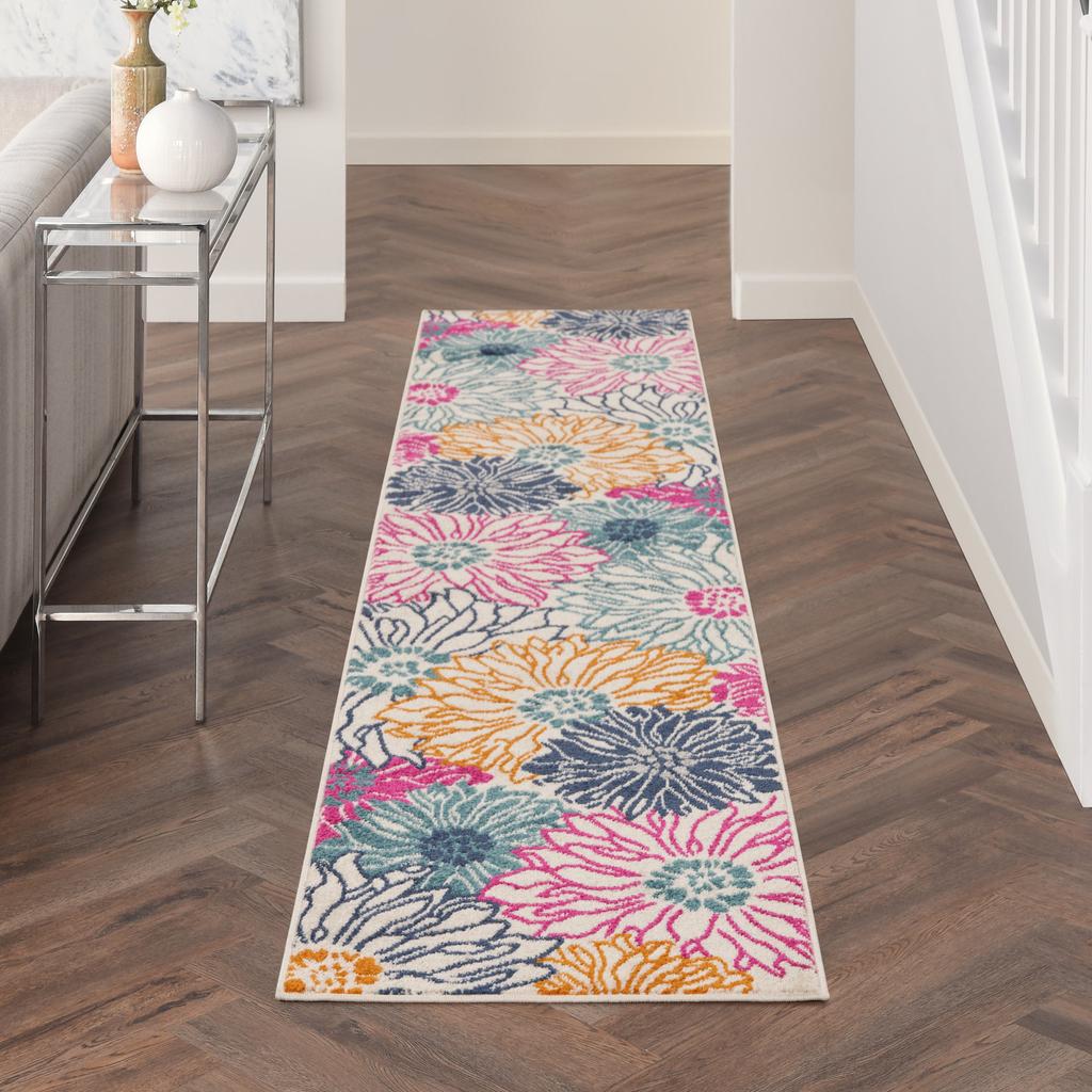 Nourison Home Passion PSN17 Ivory Multicolor Indoor Runner - Contemporary Power Loomed Machine Made Medium Pile