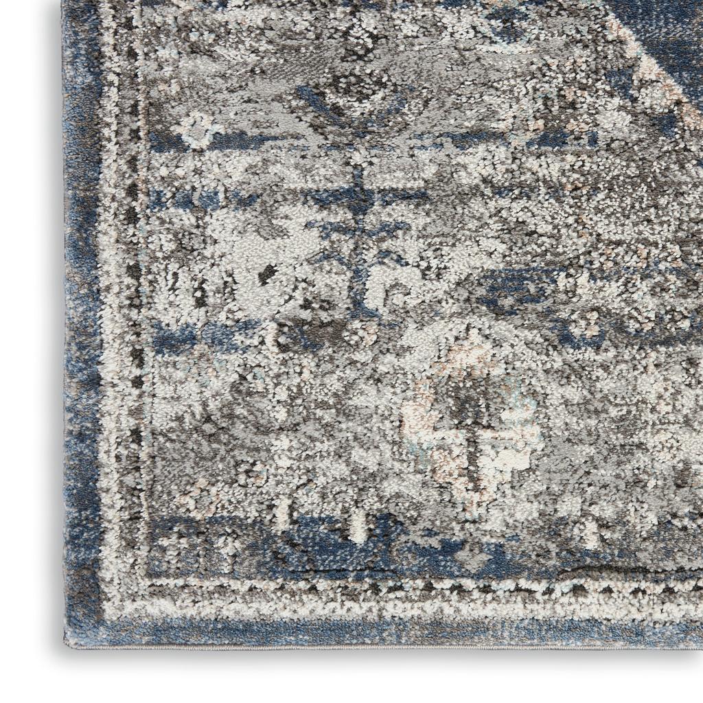 Nourison Home American Manor AMR02 Blue Indoor Rectangle Area Rug - Farmhouse Power Loomed Machine Made Medium Pile