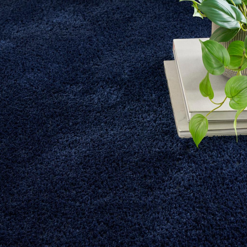 Nourison Home Pacific Shag PCS01 Navy Indoor Rectangle Area Rug - Shag Power Loomed Machine Made High Pile