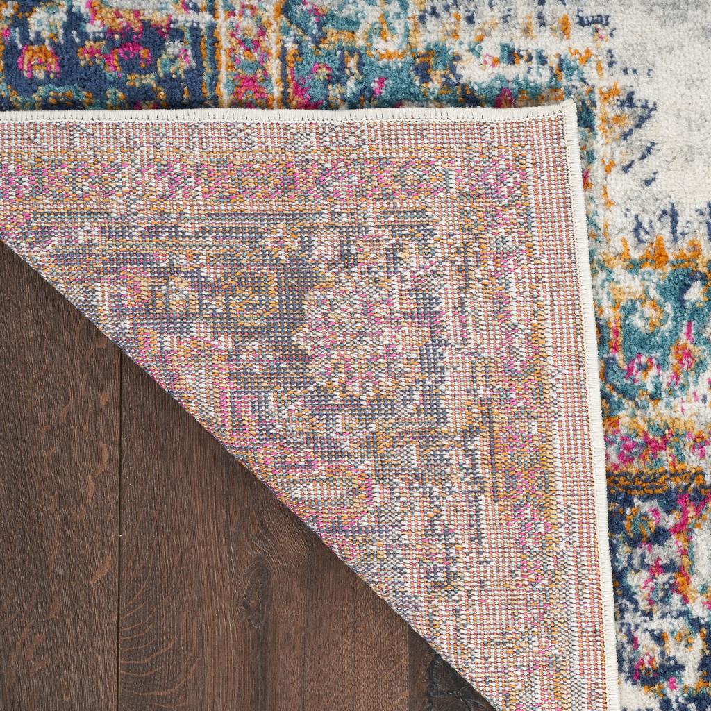 Nourison Home Passion PSN03 Ivory Blue Indoor Runner - Vintage Power Loomed Machine Made Medium Pile