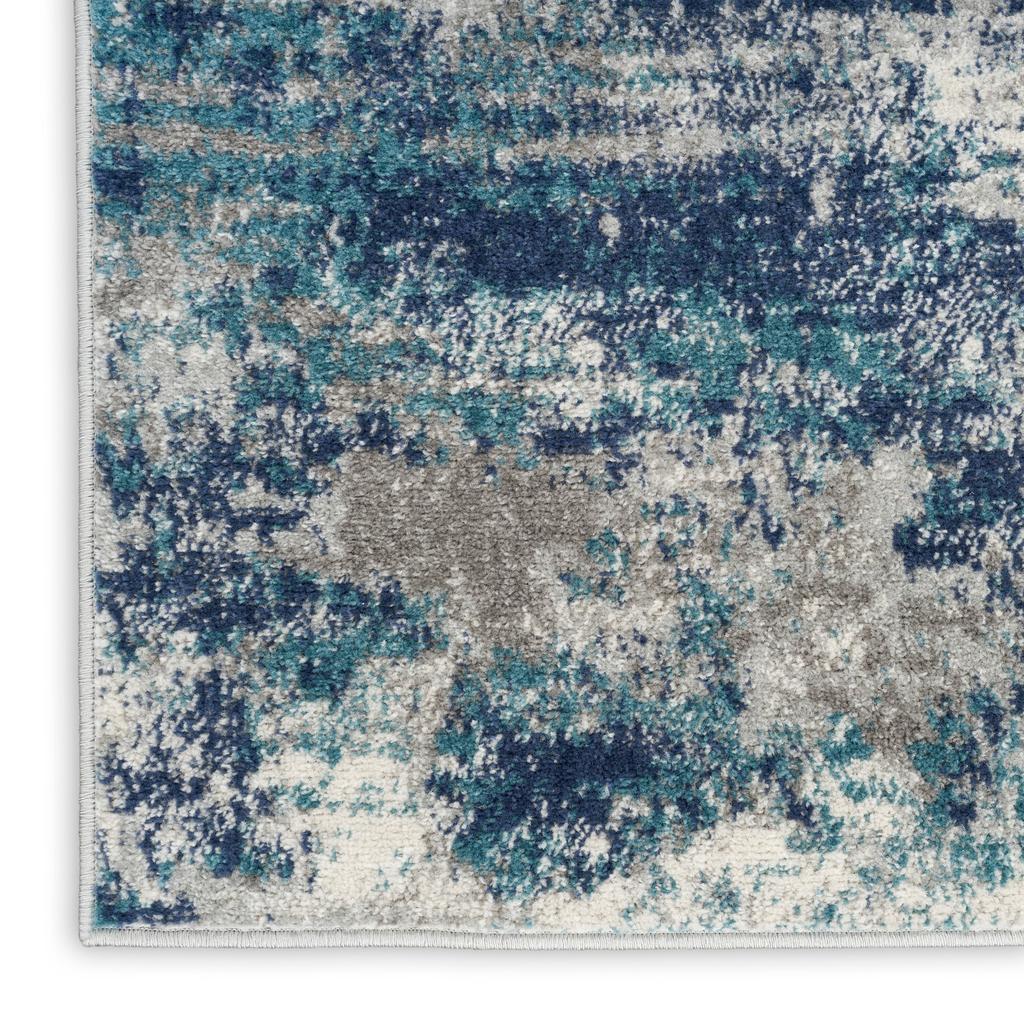 Nourison Home Passion PSN36 Ivory Teal Indoor Runner - Modern Power Loomed Machine Made Medium Pile