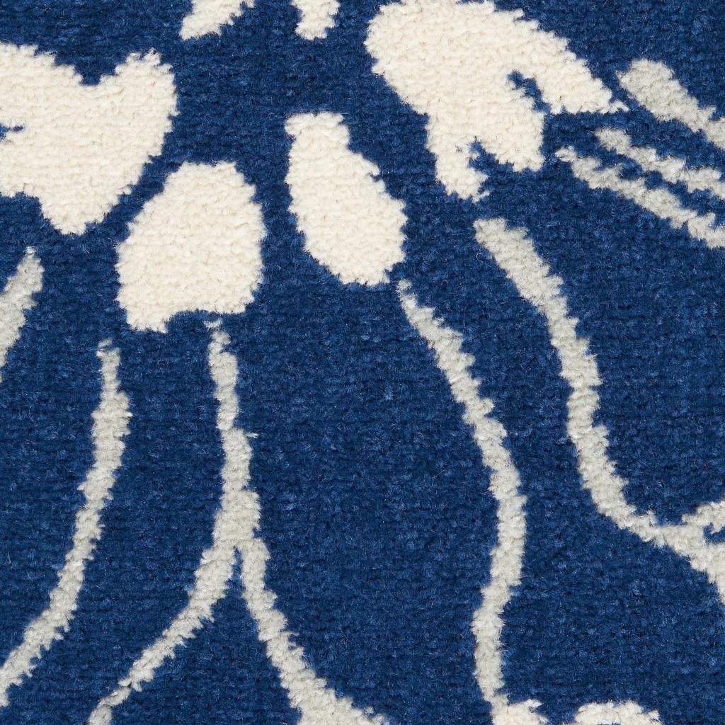 Nourison Home Passion PSN17 Navy Ivory Indoor Round Area Rug - Contemporary Power Loomed Machine Made Medium Pile