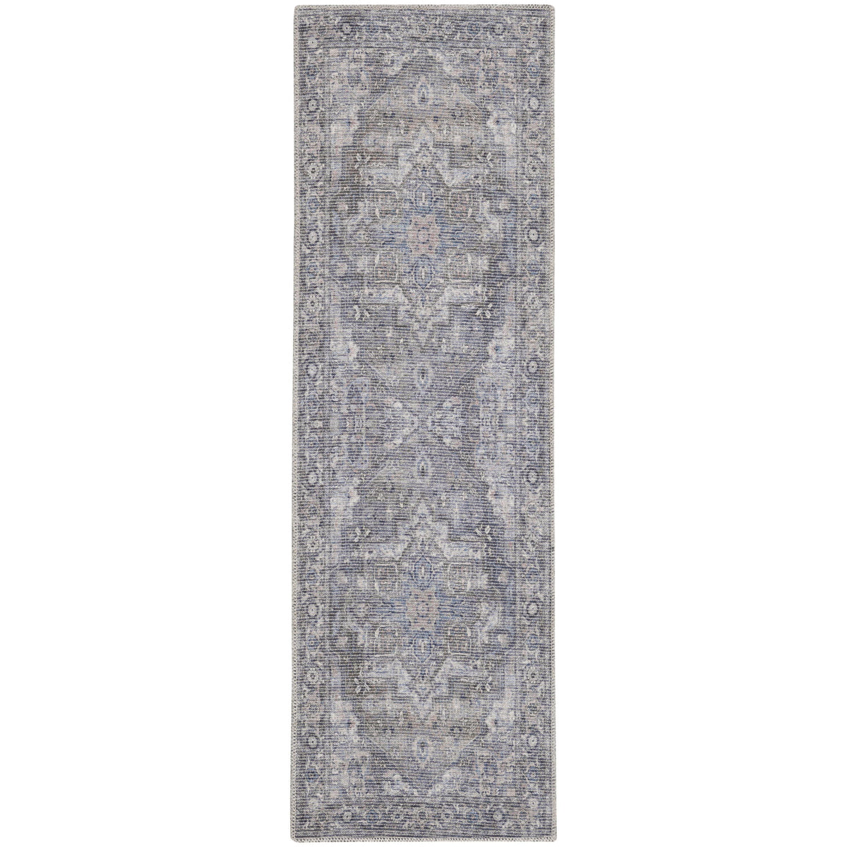 Nourison Home New Concept Washables SR101 Grey Indoor Runner - Vintage Machine Woven Machine Made Low Pile