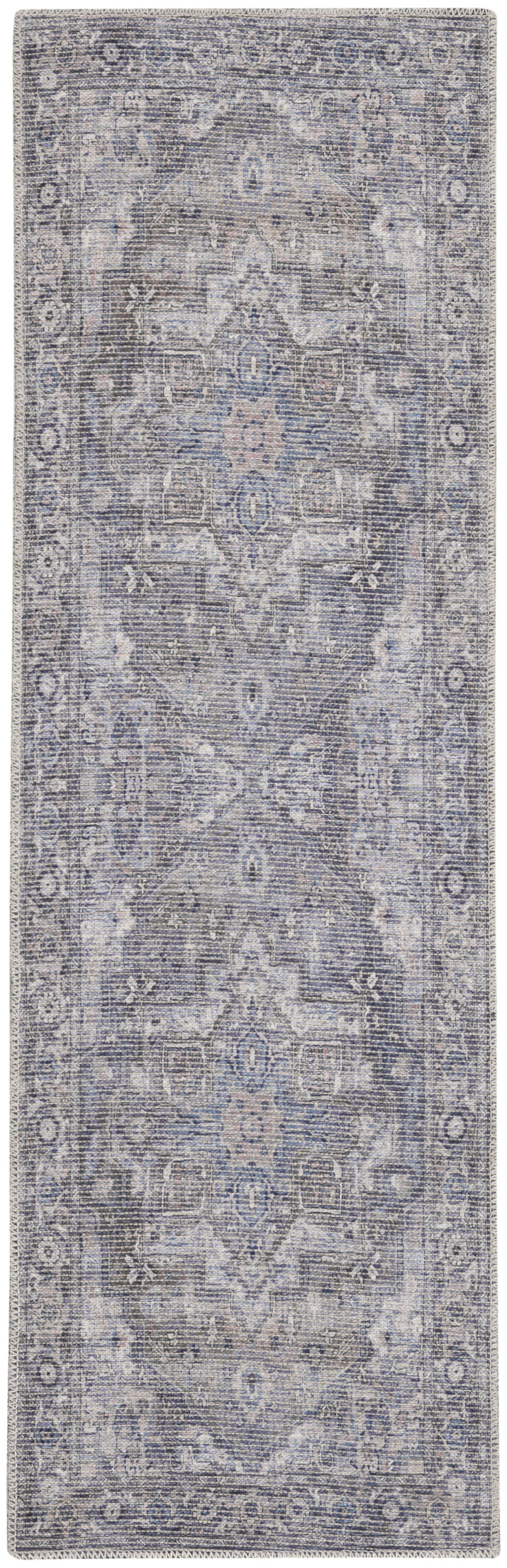 Nourison Home New Concept Washables SR101 Grey Indoor Runner - Vintage Machine Woven Machine Made Low Pile