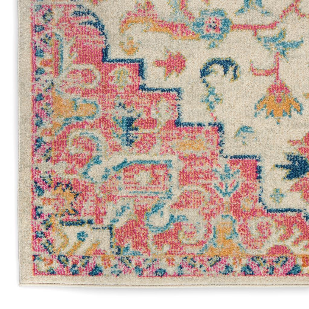 Nourison Home Passion PSN25 Ivory Pink Indoor Runner - Bohemian Power Loomed Machine Made Medium Pile