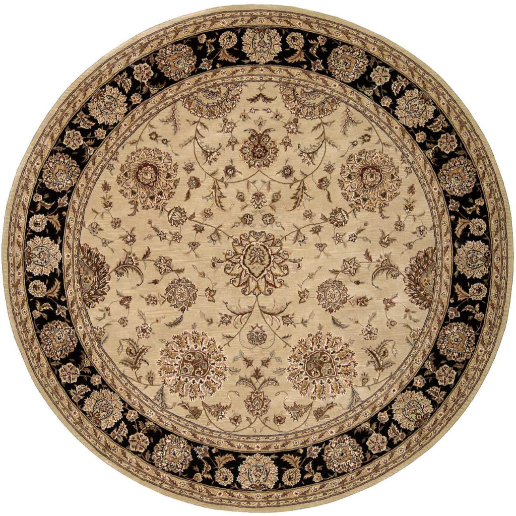 Nourison Home Nourison 2000 Two-Color 2207 Indoor Round Area Rug - Traditional Hand Tufted Rug Made of New Zealand Wool &amp; Silk