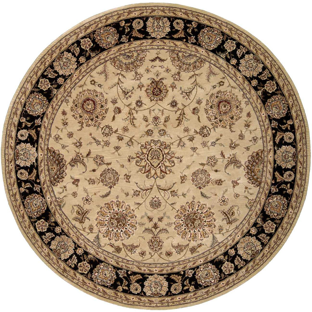 Nourison Home Nourison 2000 Two-Color 2207 Indoor Round Area Rug - Traditional Hand Tufted Rug Made of New Zealand Wool & Silk-