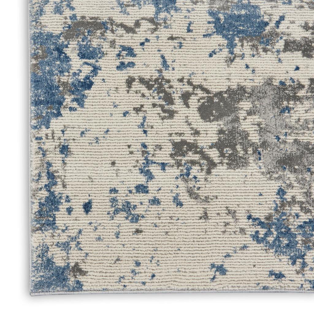 Nourison Home Rustic Textures RUS08 Grey Blue Grey/Blue Indoor Runner - Modern Power Loomed Machine Made Medium Pile