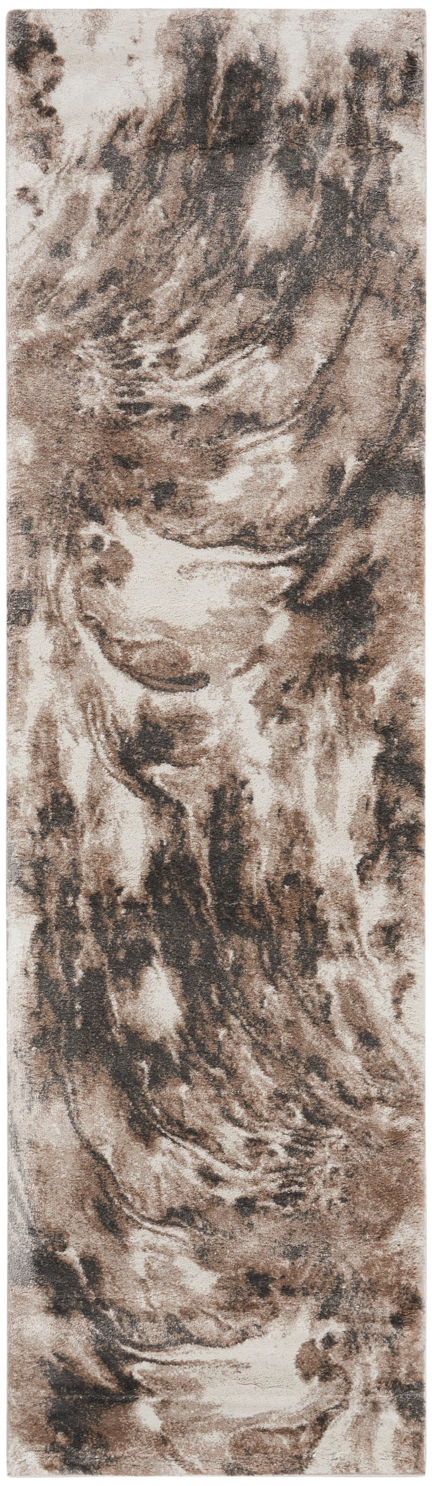 Nourison Home American Manor AMR03 Ivory/Mocha Ivory Mocha Indoor Runner - Modern Power Loomed Machine Made Medium Pile