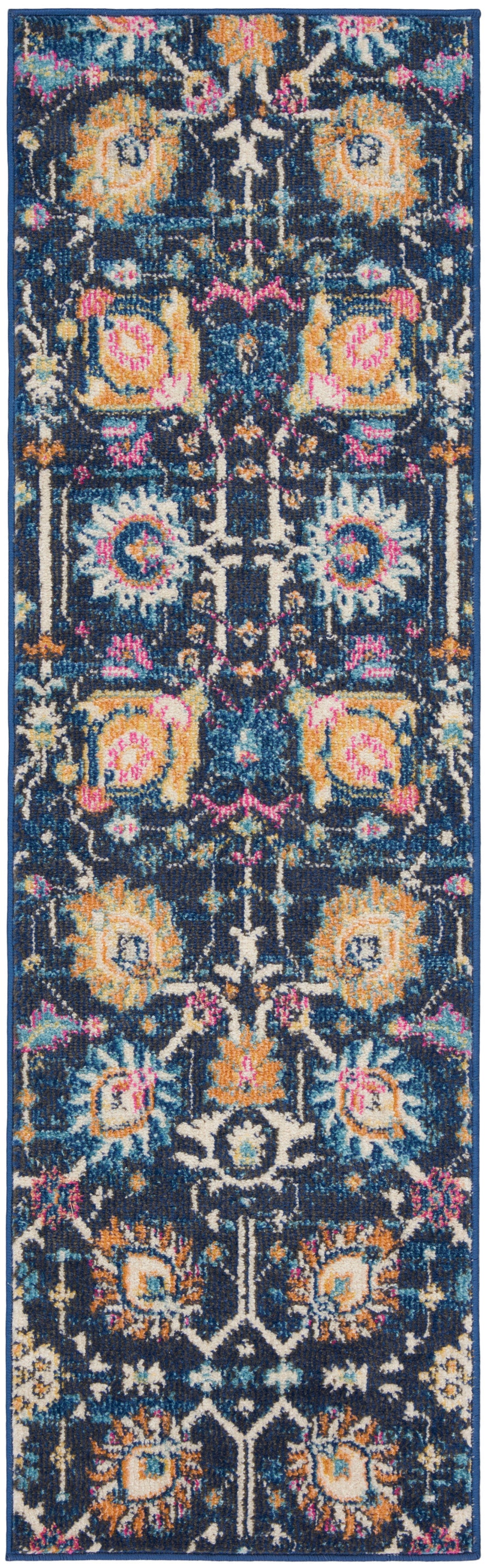 Nourison Home Passion PSN01 Navy Indoor Runner - Bohemian Power Loomed Machine Made Medium Pile
