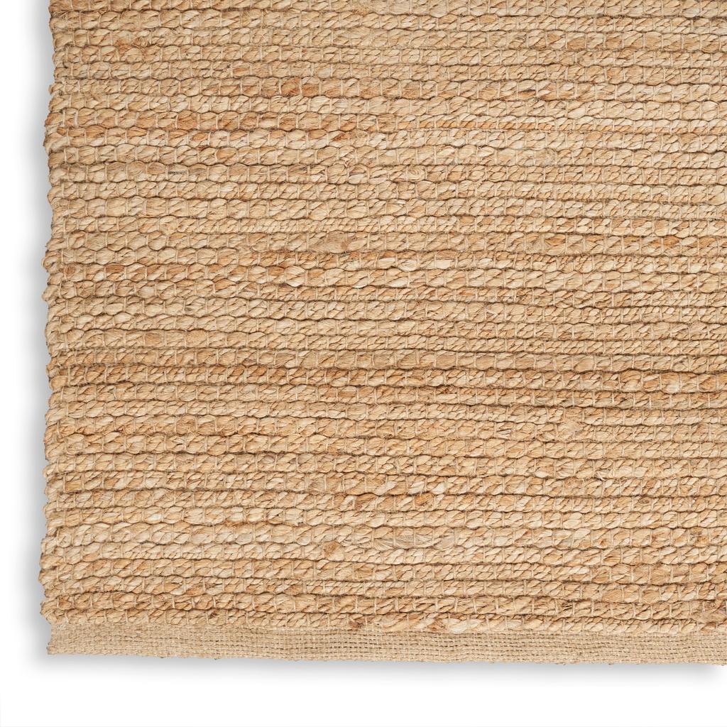 Nourison Home Natural Jute NJT01 Natural Indoor Rectangle Area Rug - Farmhouse Hand Woven Handmade Medium Pile