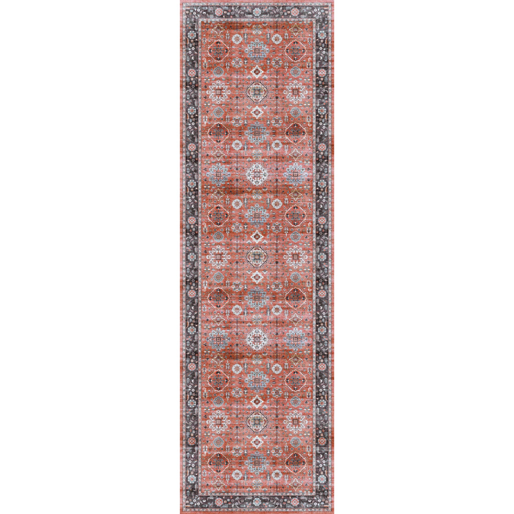 Nourison Home Fulton FUL12 Multicolor Indoor Runner - Vintage Style Flatweave Low Pile Hallway Runner with Shades of Orange