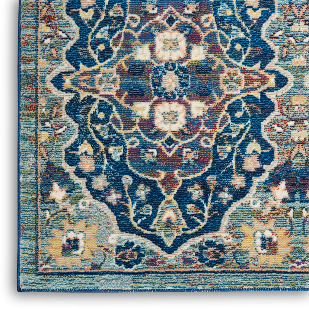 Nourison Home Global Vintage GLB16 Multicolor Rectangle Indoor Area Rug - Medium Pile Bohemian Rug with Floral Pattern