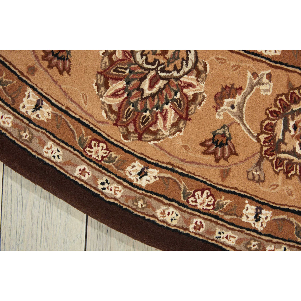 Nourison Home Nourison 2000 Multicolor 2206 Indoor Oval Area Rug - Premium Wool &amp; Silk Floral Rug with Dark Brown Background