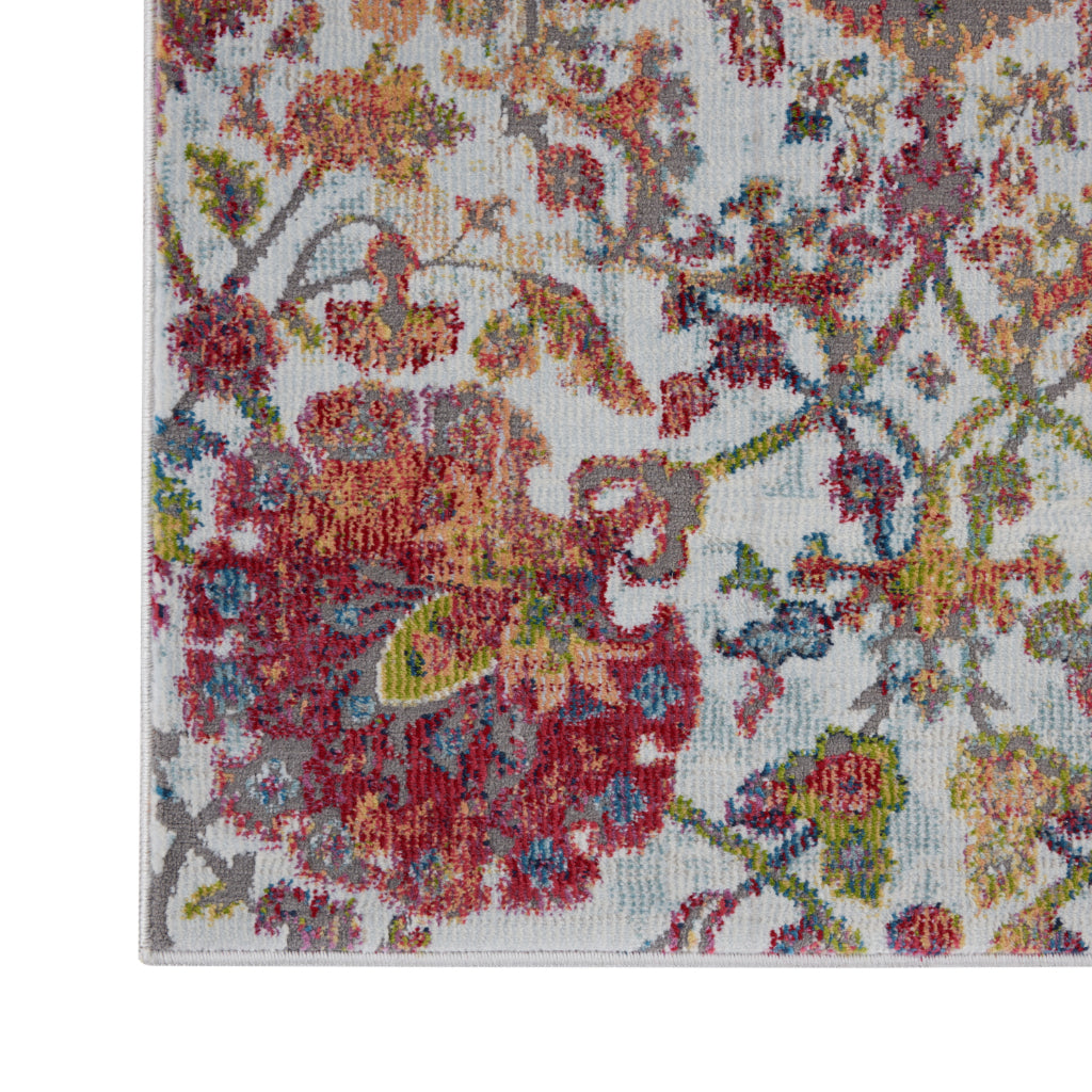 Nourison Home Global Vintage GLB06 Multicolor Indoor Runner - Vintage Medium Pile Floral Runner with Ivory-Orange Accent