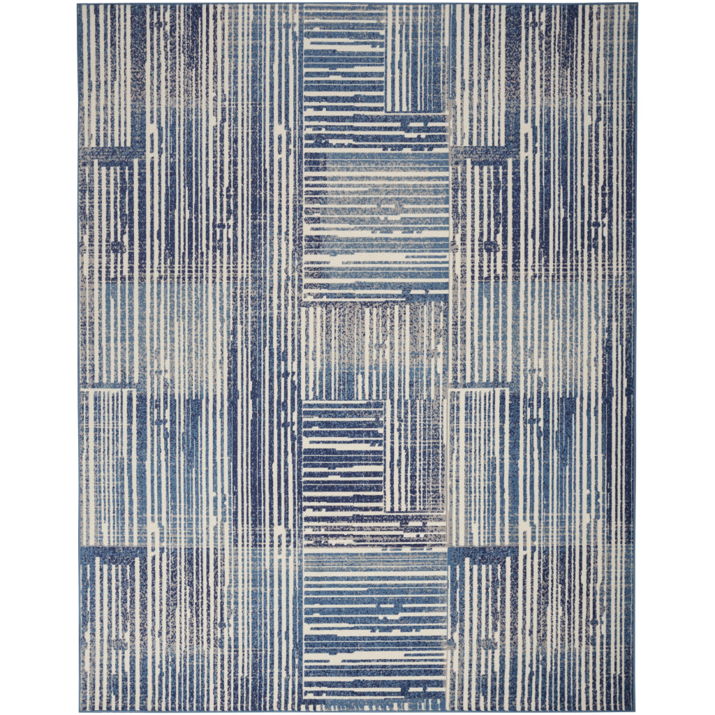 Nourison Home Grafix GRF42 Two-Color Indoor Rectangle Area Rug - Modern Abstract Rug with Striped Pattern-