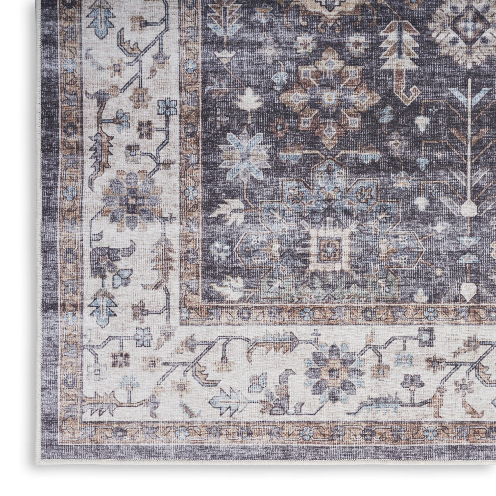 Nourison Home Fulton FUL12 Multicolor Indoor Runner - Vintage Style Flatweave Low Pile Hallway Runner with Shades of Gray