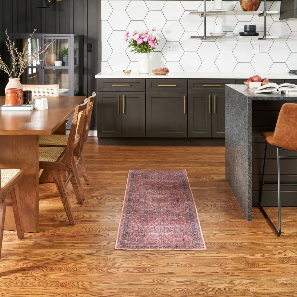 Nourison Home New Concept Washables SR102 Brick Indoor Runner - Vintage Machine Woven Machine Made Low Pile