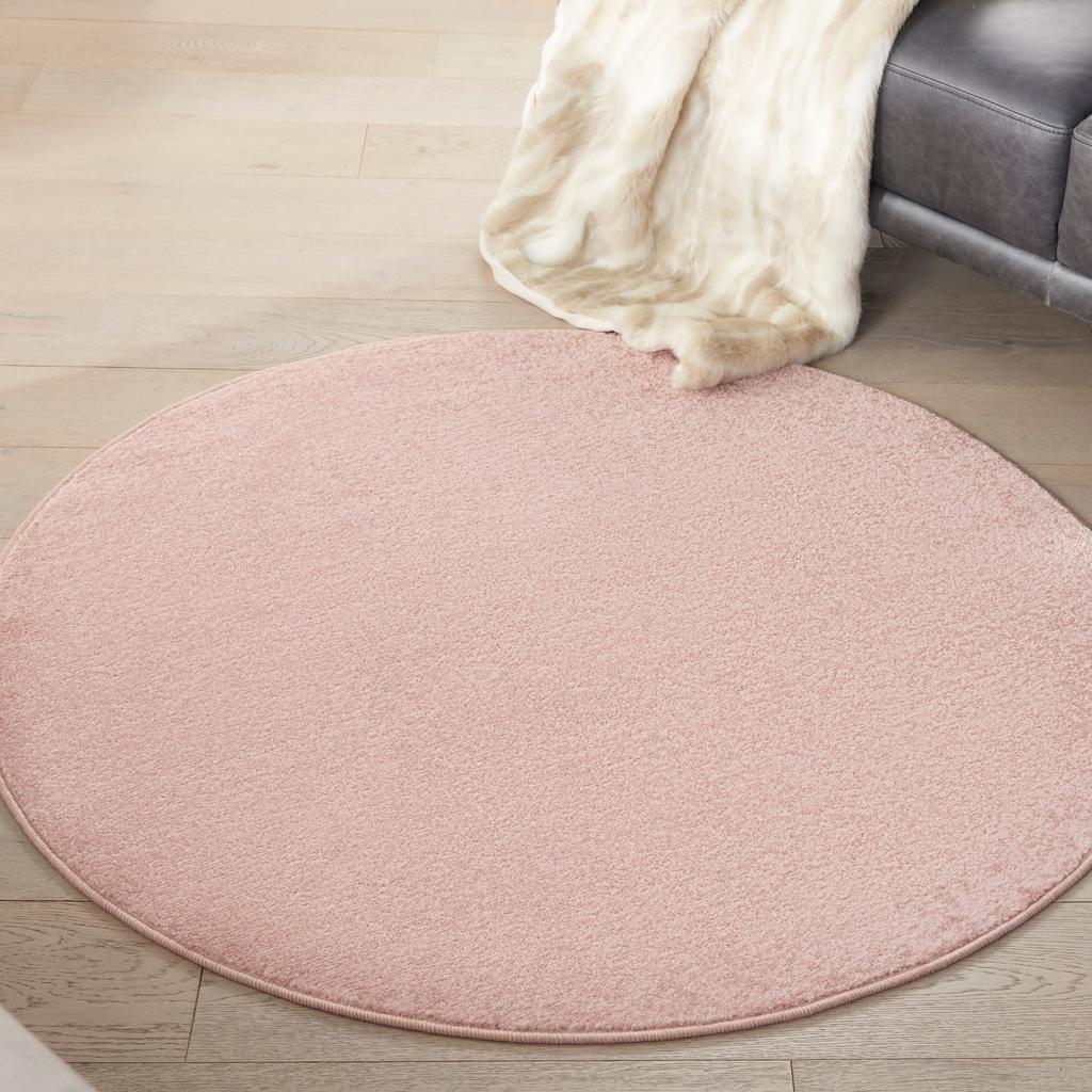 Nourison Home Nourison Essentials NRE01 Pink Indoor/Outdoor Round Area Rug - Outdoor Power Loomed Machine Made Low Pile