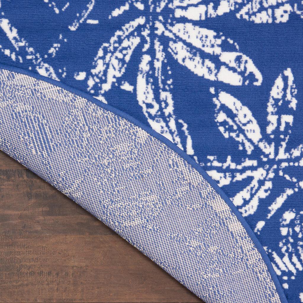 Nourison Home Whimsicle WHS05 Navy Indoor Round Area Rug - Farmhouse Power Loomed Machine Made Low Pile