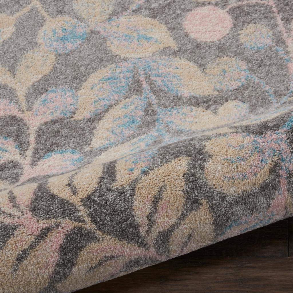 Nourison Home Tranquil TRA03 Grey Beige Indoor Rectangle Area Rug - Farmhouse Power Loomed Machine Made Medium Pile