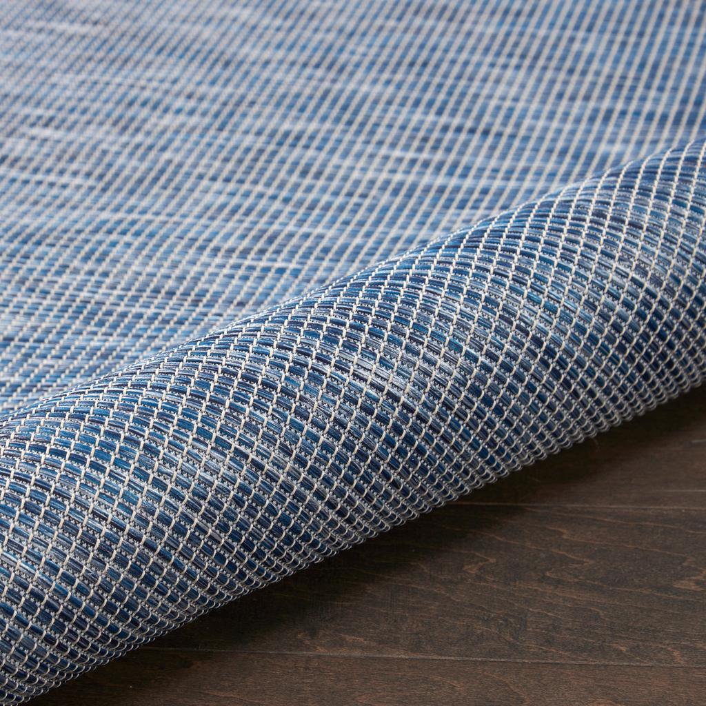 Nourison Home Positano POS01 Navy Blue Indoor/Outdoor Round Area Rug - Modern Power Loomed Machine Made Low Pile