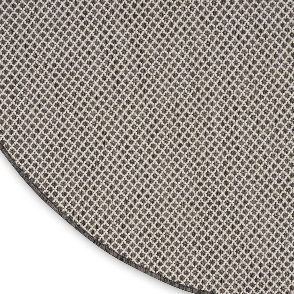 Nourison Home Courtyard COU01 Gray Indoor / Outdoor Round Rug - Modern Style Power Loomed Low Pile Rug