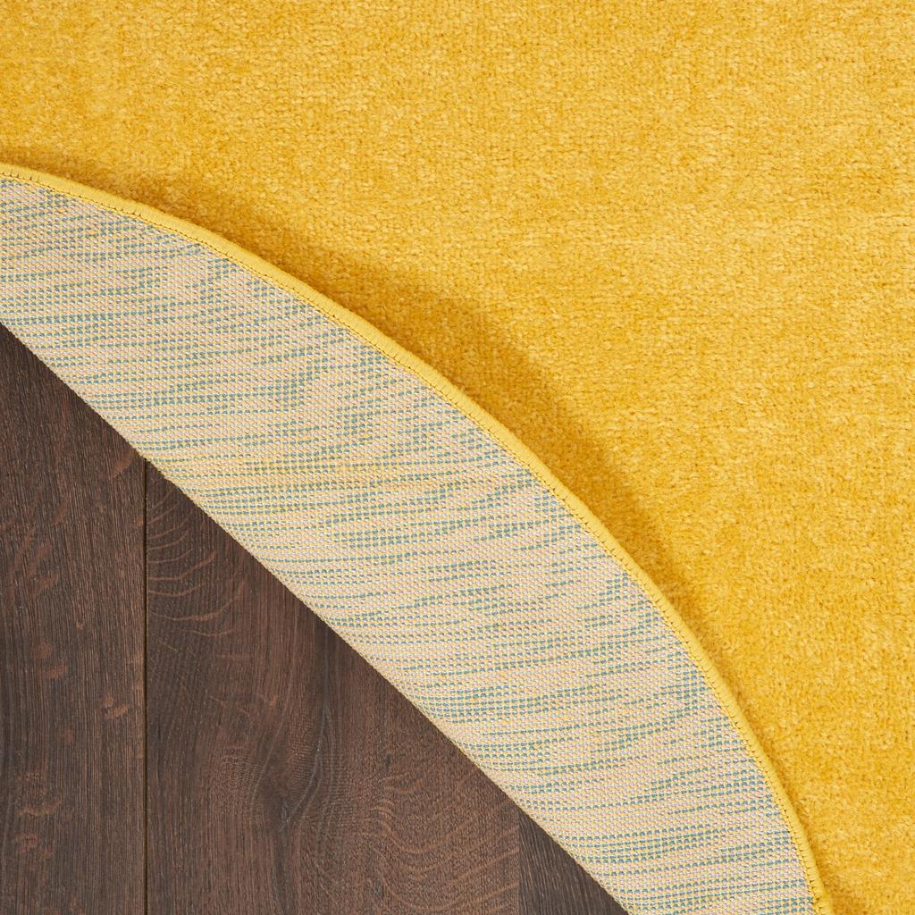 Nourison Home Nourison Essentials NRE01 Yellow Indoor/Outdoor Round Area Rug - Outdoor Power Loomed Machine Made Low Pile