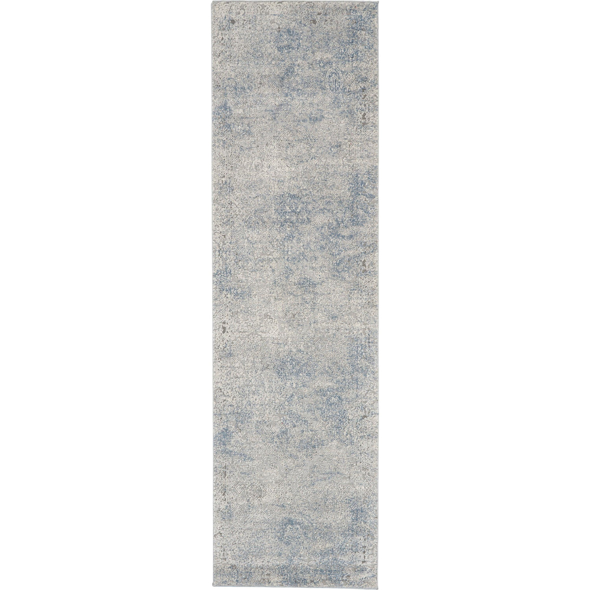 Nourison Home Rustic Textures RUS09 Ivory Light Blue Indoor Runner - Vintage Power Loomed Machine Made Medium Pile