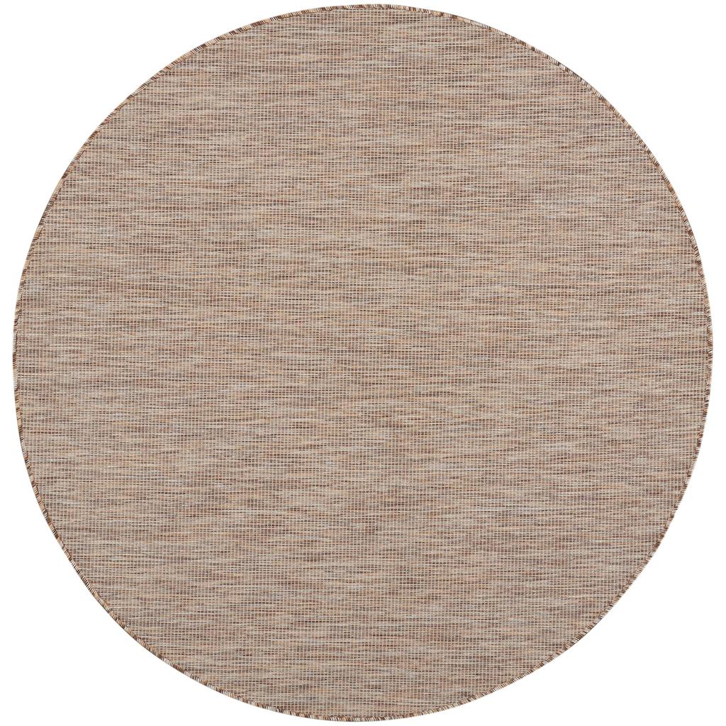 Nourison Home Positano POS01 Beige Indoor/Outdoor Round Area Rug - Modern Power Loomed Machine Made Low Pile