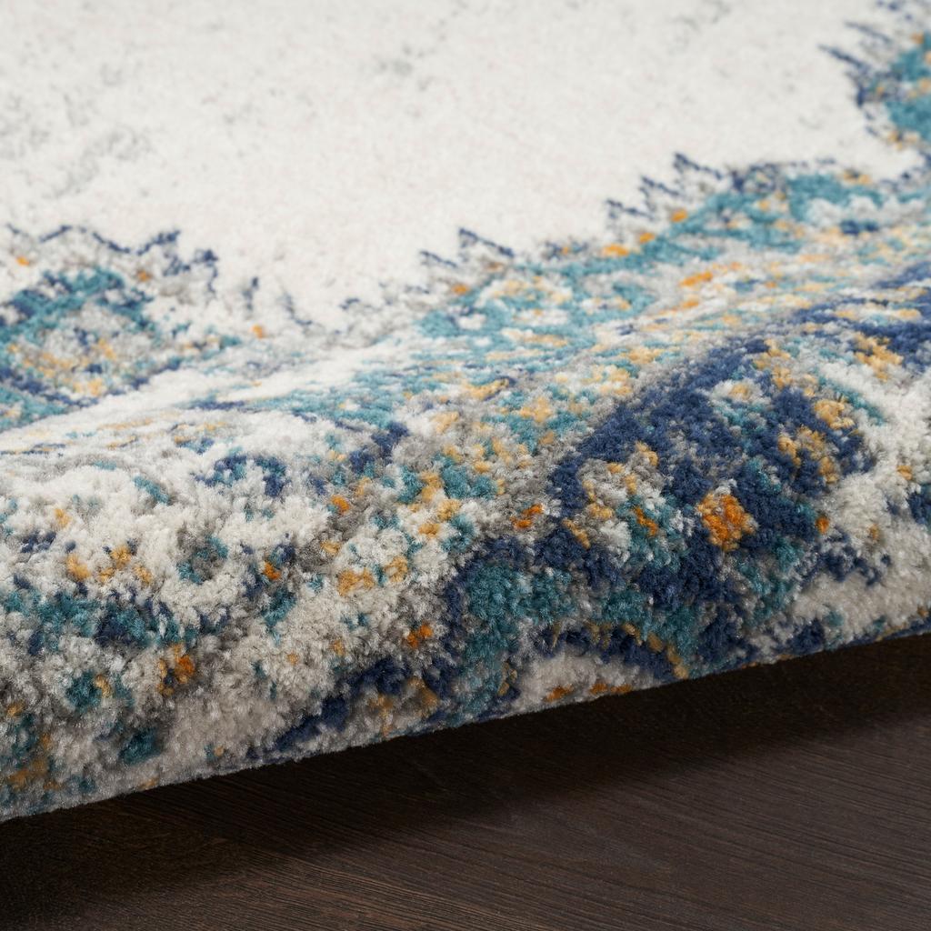 Nourison Home Passion PSN03 Ivory Grey Blue Indoor Runner - Vintage Power Loomed Machine Made Medium Pile